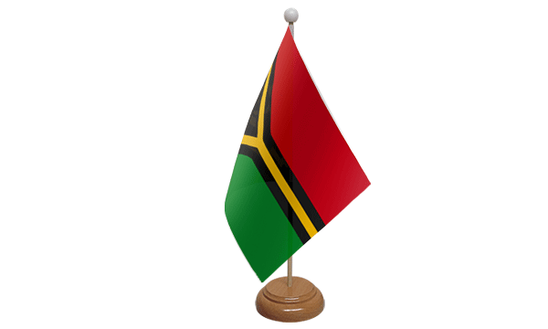 Vanuatu Small Flag with Wooden Stand